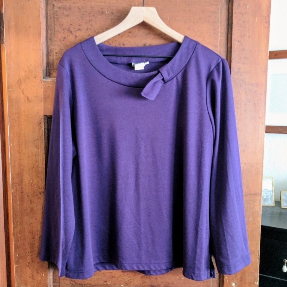 VOTE! Kamala Purple Vintage Blouse w/ Bow Plus Size